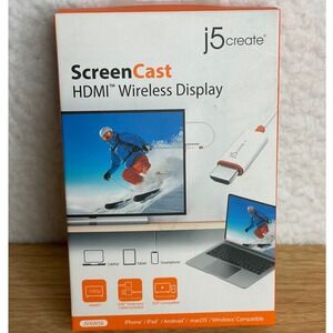 j5create ScreenCast HDMI Wireless Display Adapter JWAV56 1080p New / Damaged Box